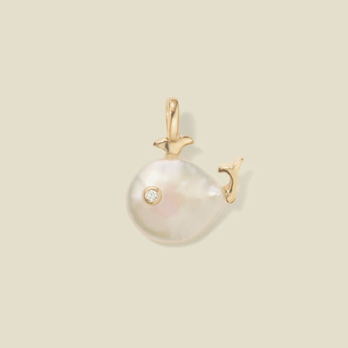 Pearl Whale Charm