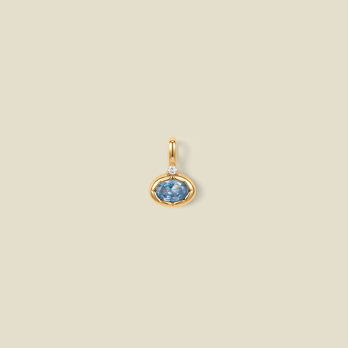 March Oval Birthstone Charm