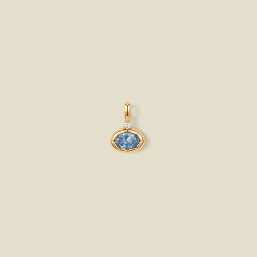 March Oval Birthstone Charm