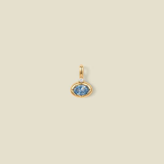 March Oval Birthstone Charm