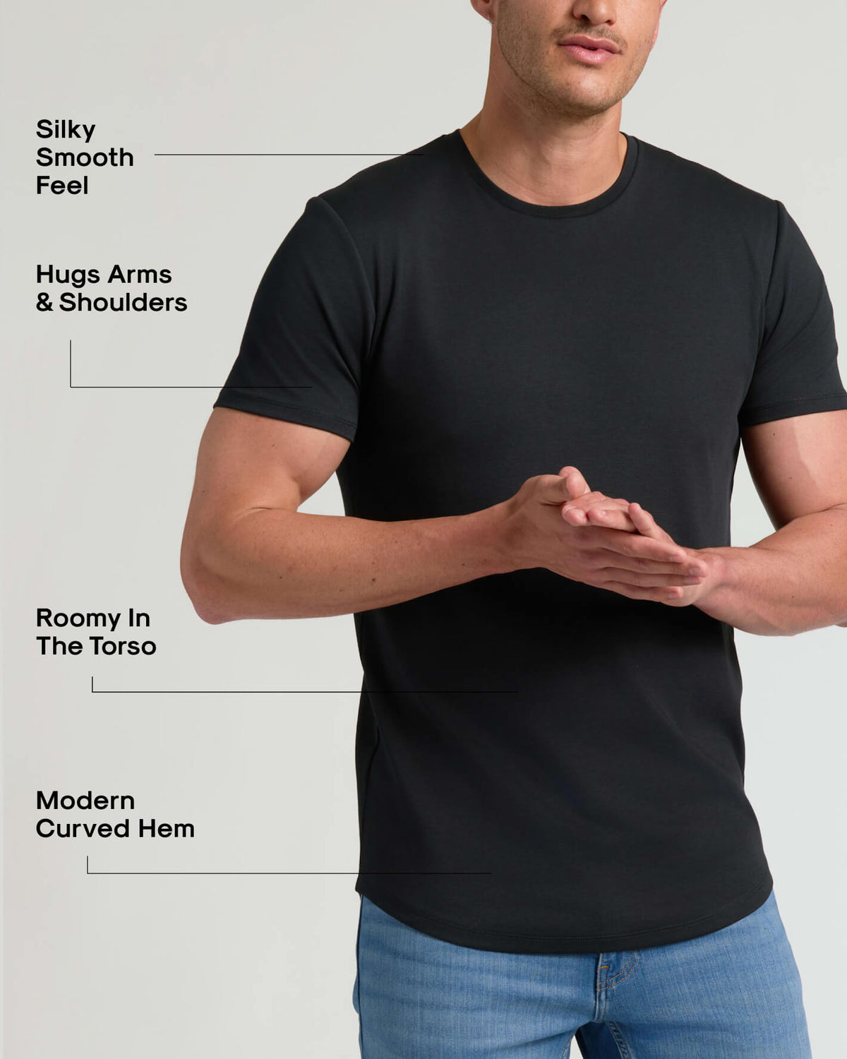 Tall Pima Cotton Blend Curved Hem Crew 7-Pack