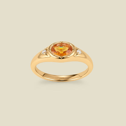 November Oval Birthstone Signet Ring