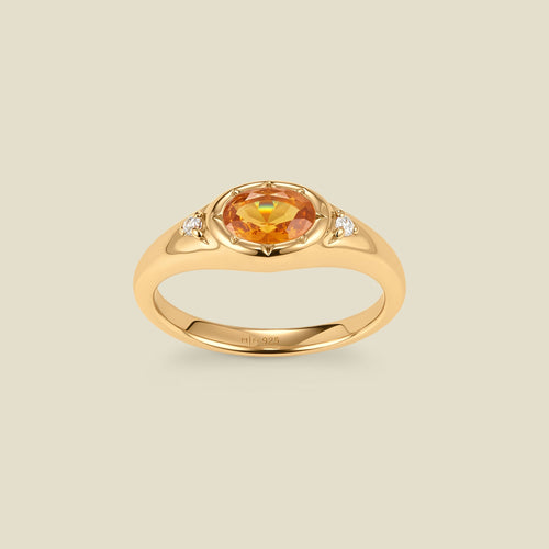 November Oval Birthstone Signet Ring