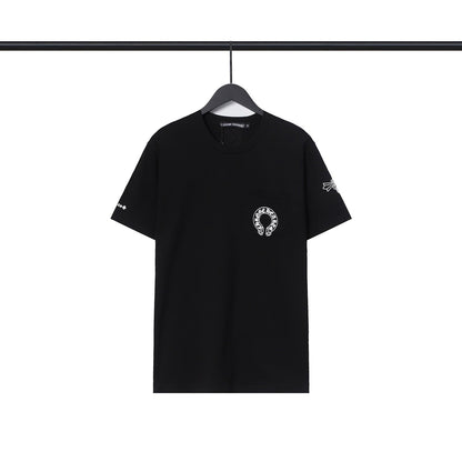 Chrome Heart T Shirts Chrome Hearts Cross Sanskrit Print Short Sleeve Crew Neck T-Shirt