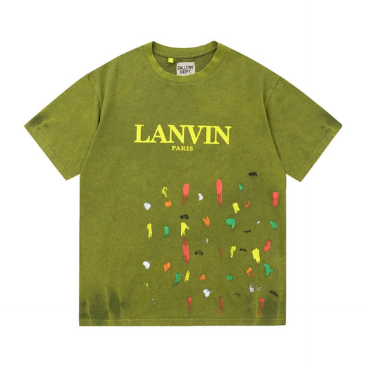 Gallery Dept T-Shirt Hand Painted Splash Ink Letter Short Sleeve T-Shirt