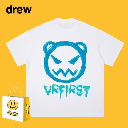 Drew T-shirts Funny Smiley Printed Short Sleeve