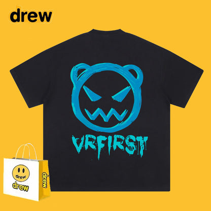 Drew T-shirts Funny Smiley Printed Short Sleeve