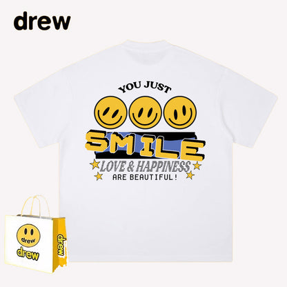 Drew T-shirts Short Sleeve T-shirt Alphabet Graffiti Print