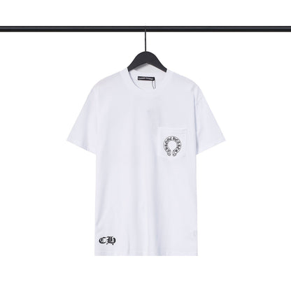 Chrome Heart T Shirts Croix Cross Leather Printed Short Sleeve T-Shirt