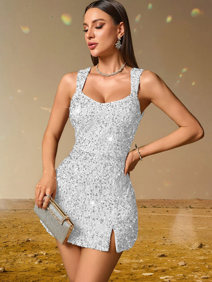 Sexy Sequined Cami Dress Women Clothing Birthday Party Dress