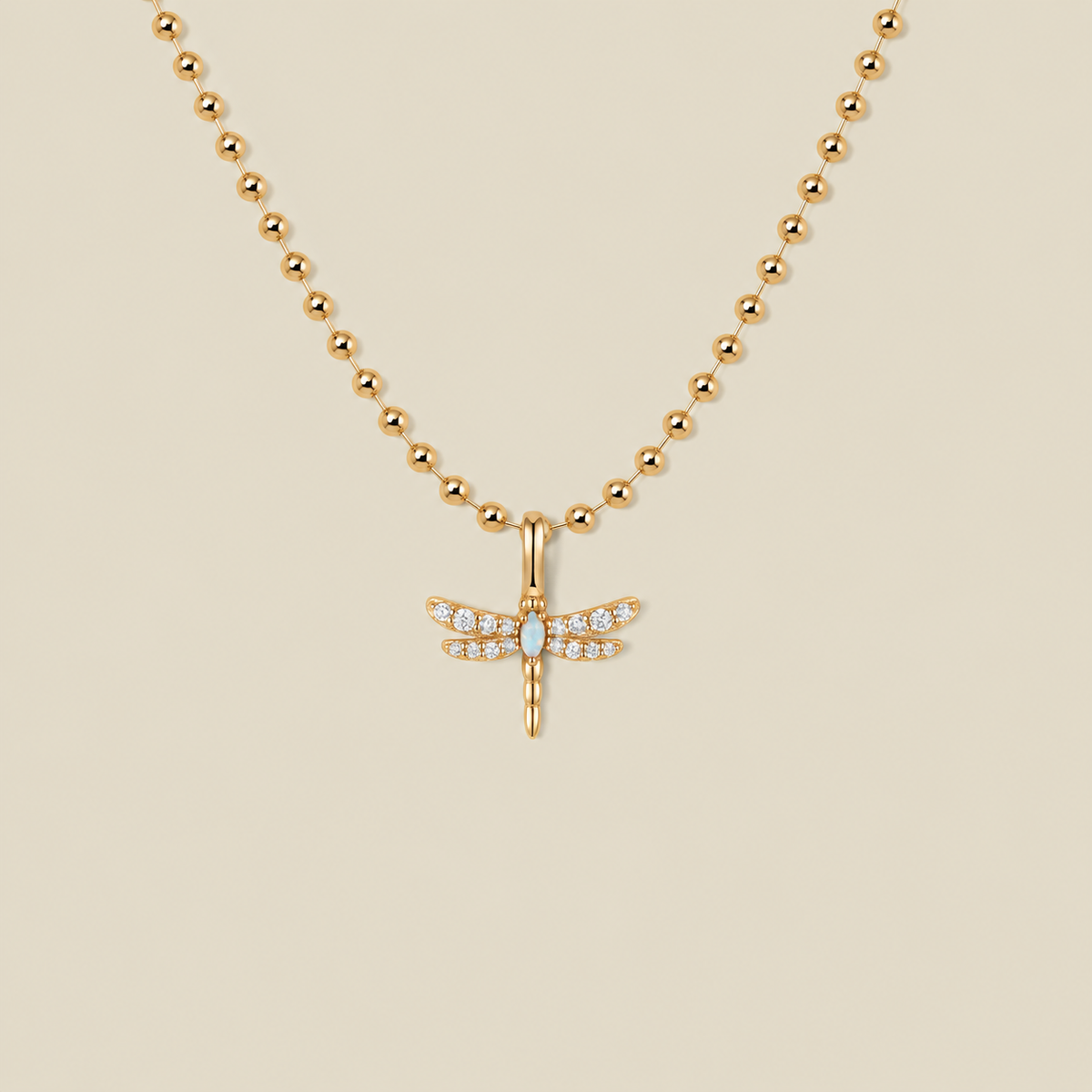 Opal Dragonfly Necklace