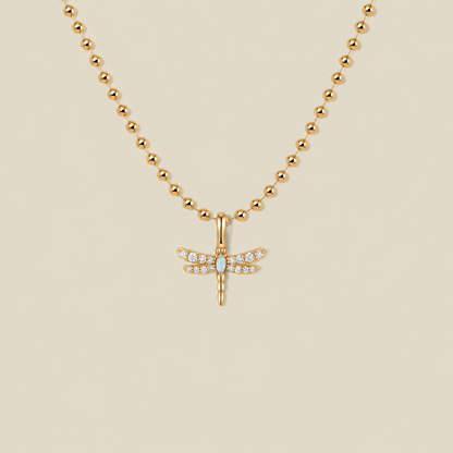 Opal Dragonfly Necklace