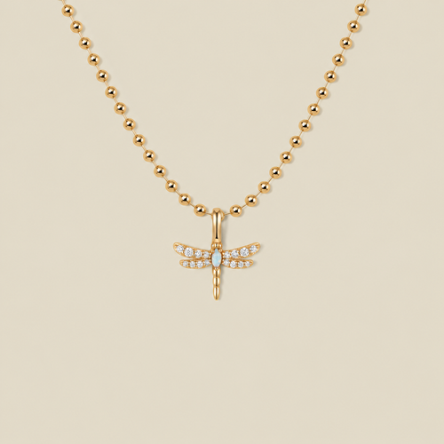 Opal Dragonfly Necklace