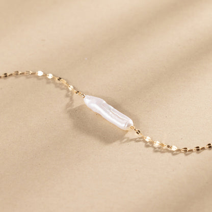 Baroque Pearl Bar Necklace