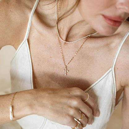 Mother of Pearl Cross Charm