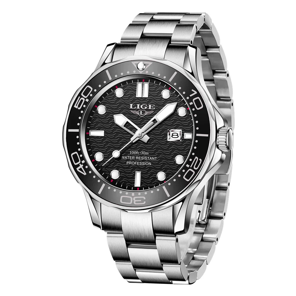 2026 LIGE New Business Mens Watches Top Brand Luxury Dive Watch For Men Waterproof Date Clock Sport Watch Relogio Masculino+Box