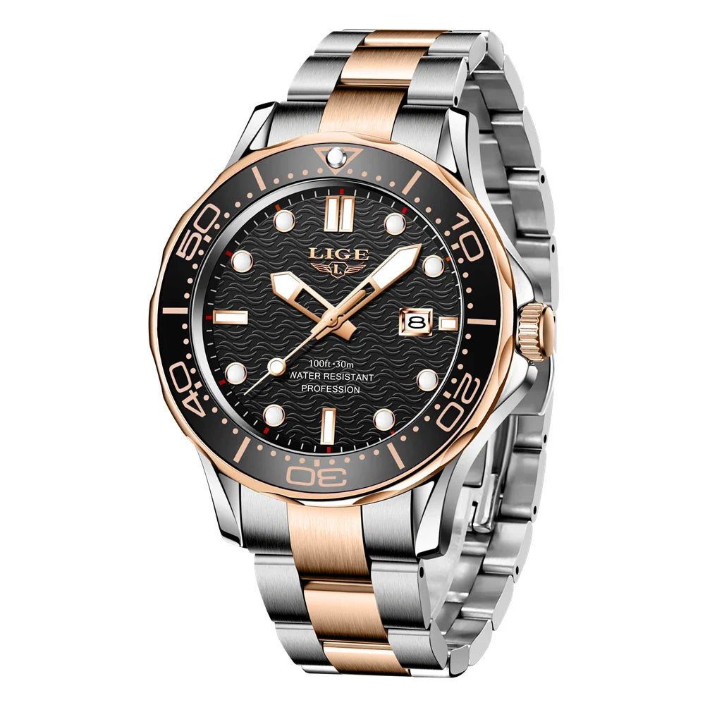 2026 LIGE New Business Mens Watches Top Brand Luxury Dive Watch For Men Waterproof Date Clock Sport Watch Relogio Masculino+Box