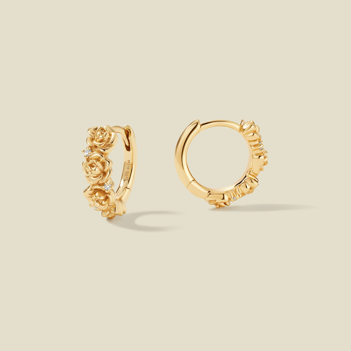 September CZ Birth Flower Huggie Hoop Earrings