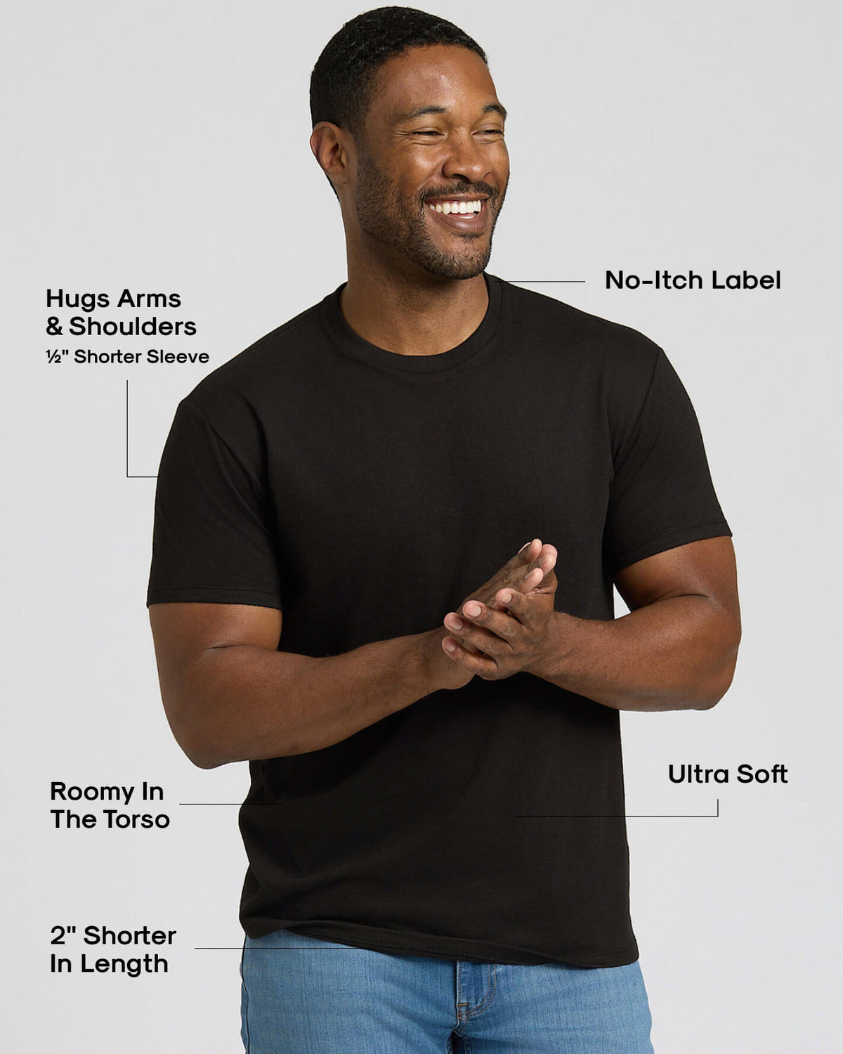 Black Short Classic Crew Neck