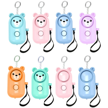 130dB LED Personal Alarm Pull Ring Outdoor Self-defense Products, Specification: Bear Style (Green)