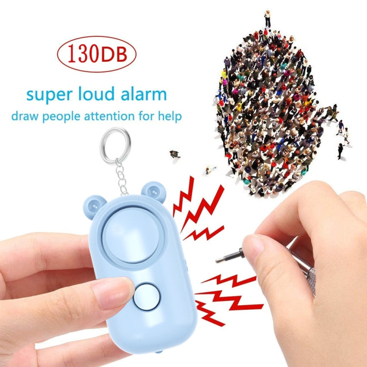 130dB LED Personal Alarm Pull Ring Outdoor Self-defense Products, Specification: Bear Style (Blue)