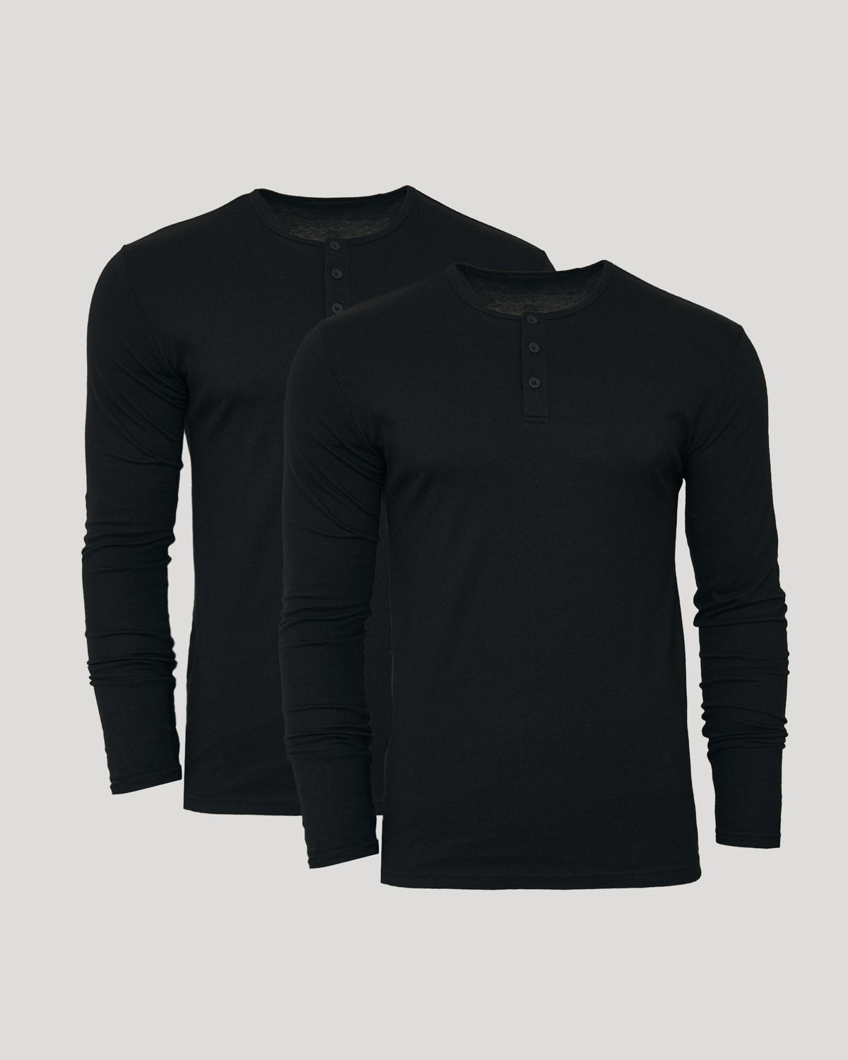 All Black Classic Henley 2-Pack