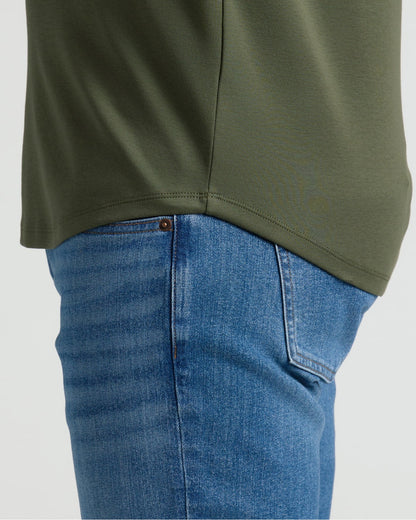 Grove Pima Cotton Blend Curved Hem Crew