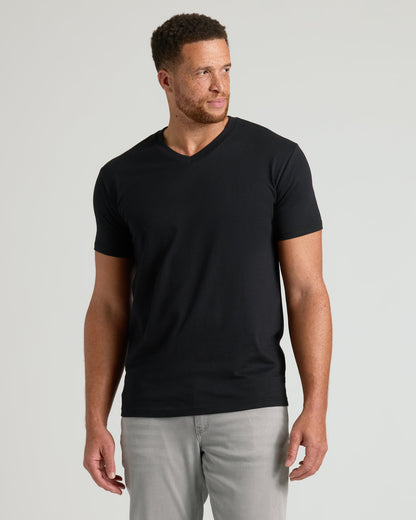 Black & White Short Sleeve Tall Classic V-Neck 6-Pack