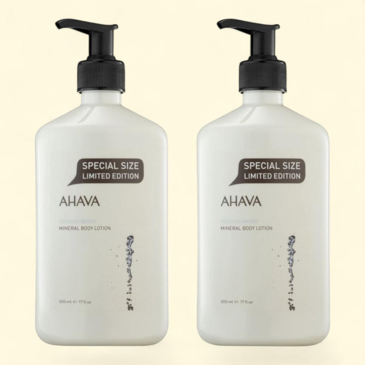 AHAVA Mineral Body Lotion, 17 fl oz, 2-pack