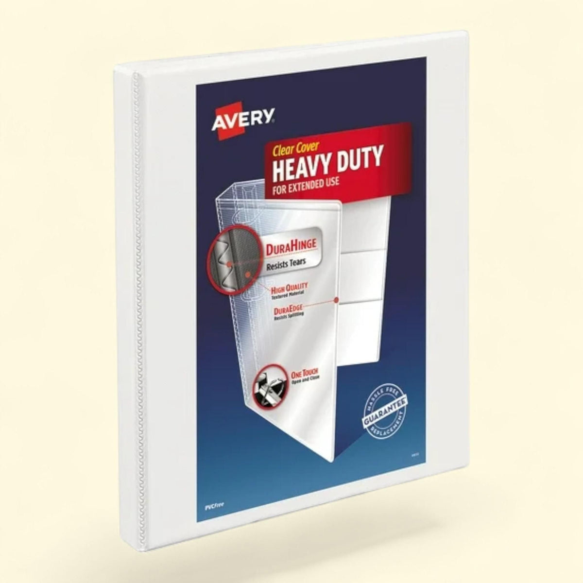 Avery View Binder, Heavy-Duty Non Stick, 0.5" Capacity, White, (5234)