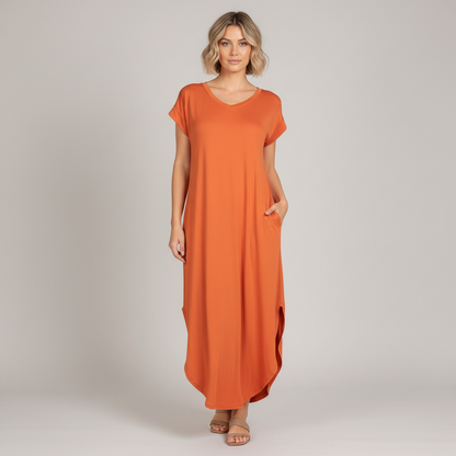 Batwing Pocket Maxi Dress