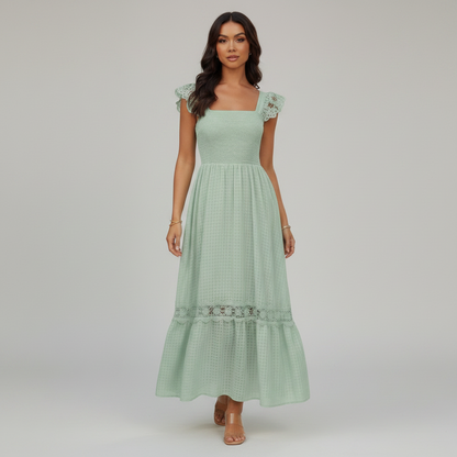 Lace Patchwork Sleeveless Dress