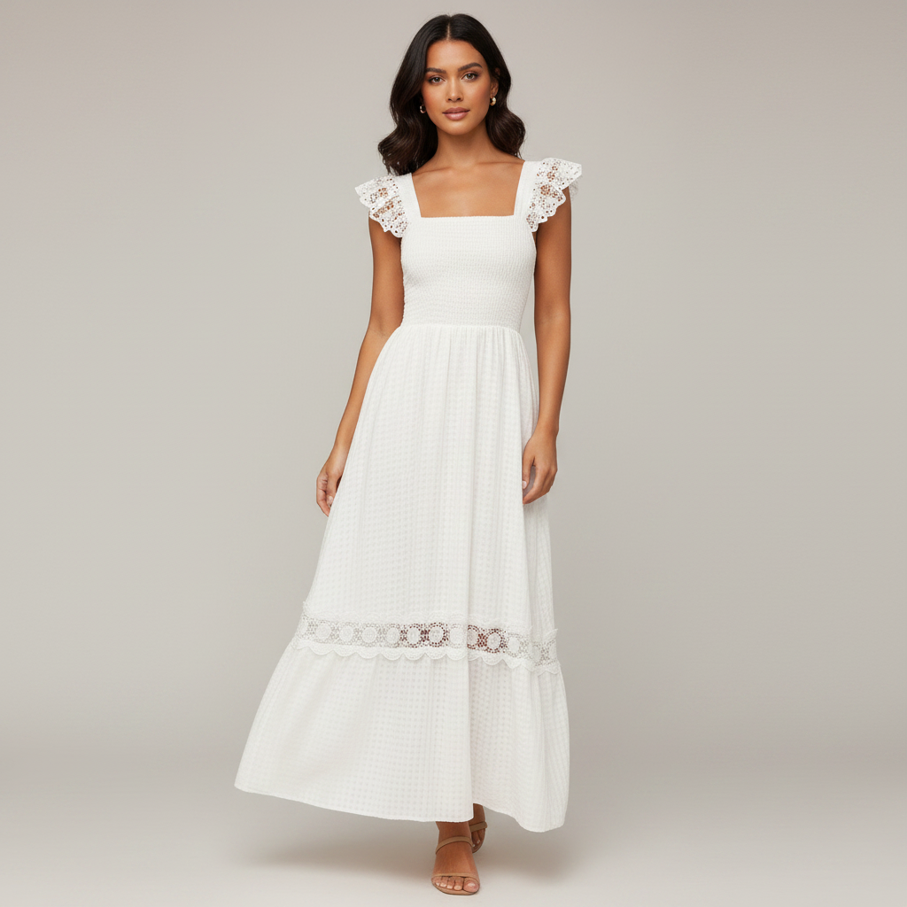 Lace Patchwork Sleeveless Dress