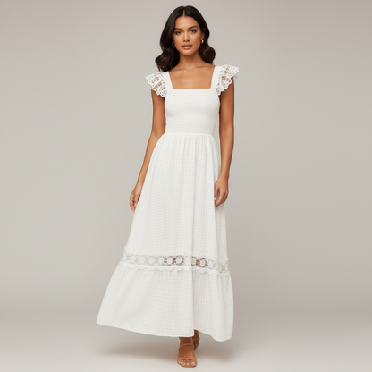 Lace Patchwork Sleeveless Dress