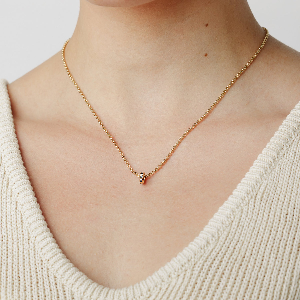 Birthstone Spacer Charm Stacker Necklace