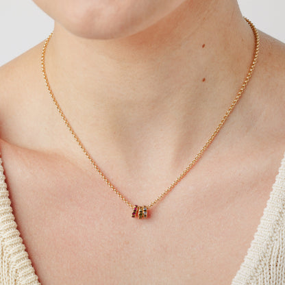 Birthstone Spacer Charm Stacker Necklace