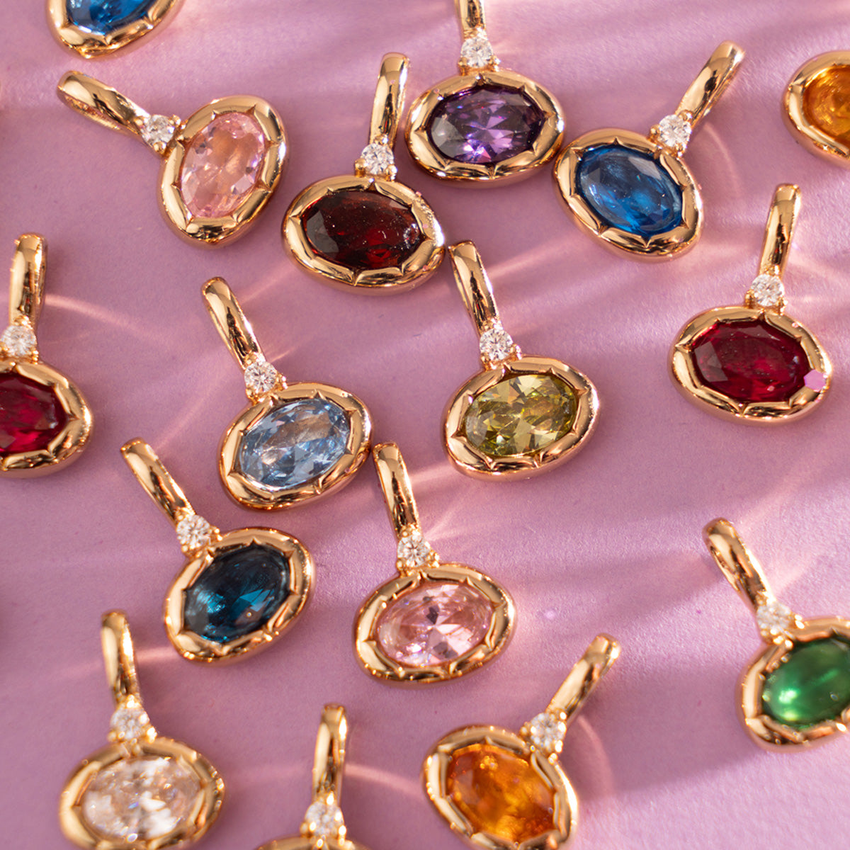 March Oval Birthstone Charm