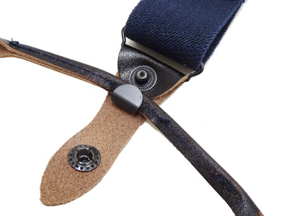 Buzz Rickson Suspenders Men's Reproduction of X back Design Military Button-on Braces for A-11 Trousers BR02718 128 Navy-Blue
