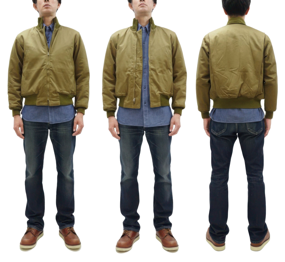 Buzz Rickson Tanker Jacket - Men's Reproduction of the U.S. Army Late-Model Slash-Pocket Version BR15755 Light Olive Drab