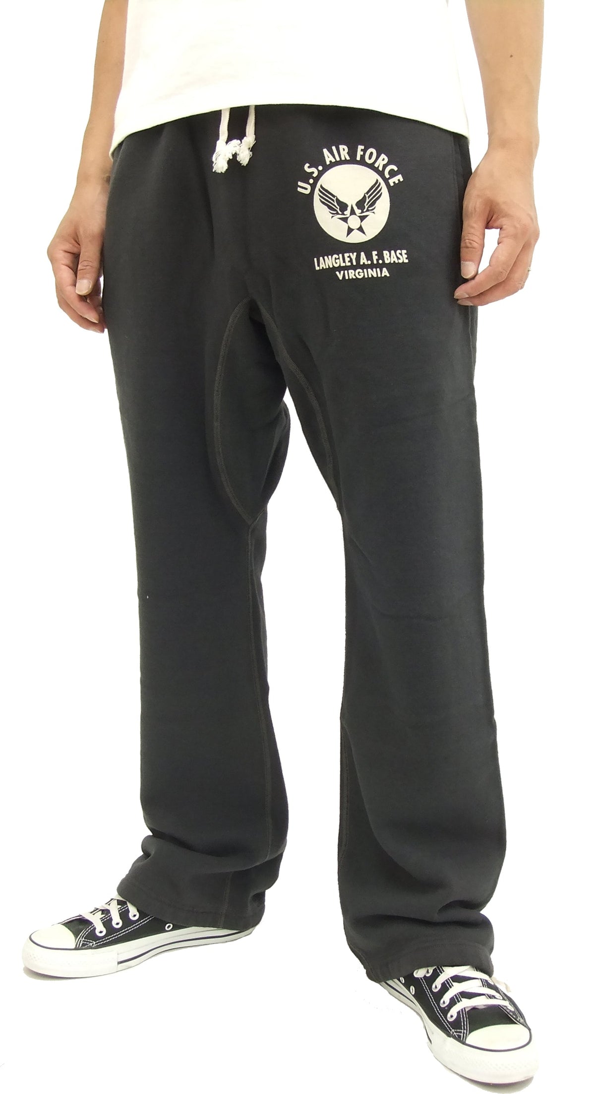 Buzz Rickson Sweatpants Men's Slimmer Fit Military Style Drawstring Pants BR40973 Faded-Black