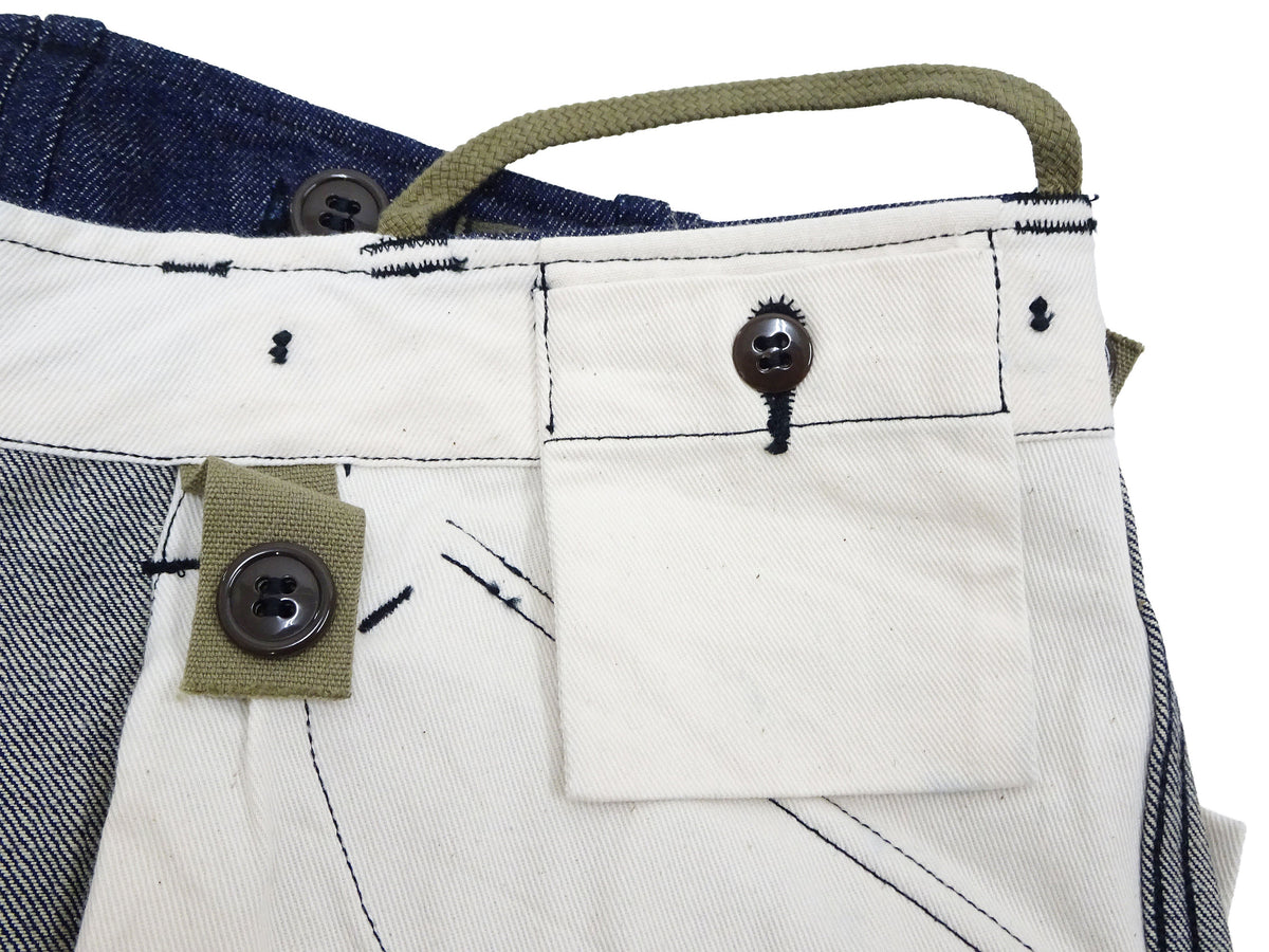 Buzz Rickson Men's Denim M-51 Field Trousers - Military-Inspired Baggy Cargo Pants in Indigo Denim - Made in Japan (BR42586 421A One Wash)