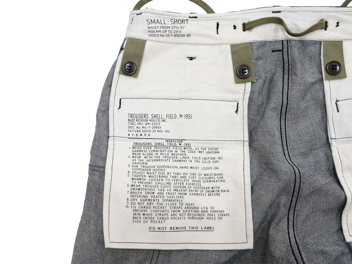 Buzz Rickson Men's Denim M-51 Field Trousers - Military-Inspired Baggy Cargo Pants in Indigo Denim - Made in Japan (BR42586 421A One Wash)