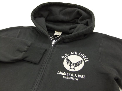 Buzz Rickson Hoodie Men's USAAF Insignia Hoodie Zip Front Hooded Sweatshirt BR65599 Faded-Black