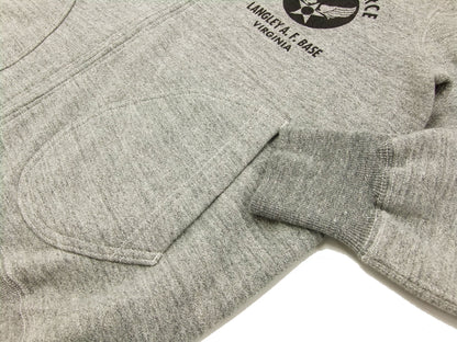 Buzz Rickson Hoodie Men's USAAF Insignia Hoodie Zip Front Hooded Sweatshirt BR65599 Heather-Gray