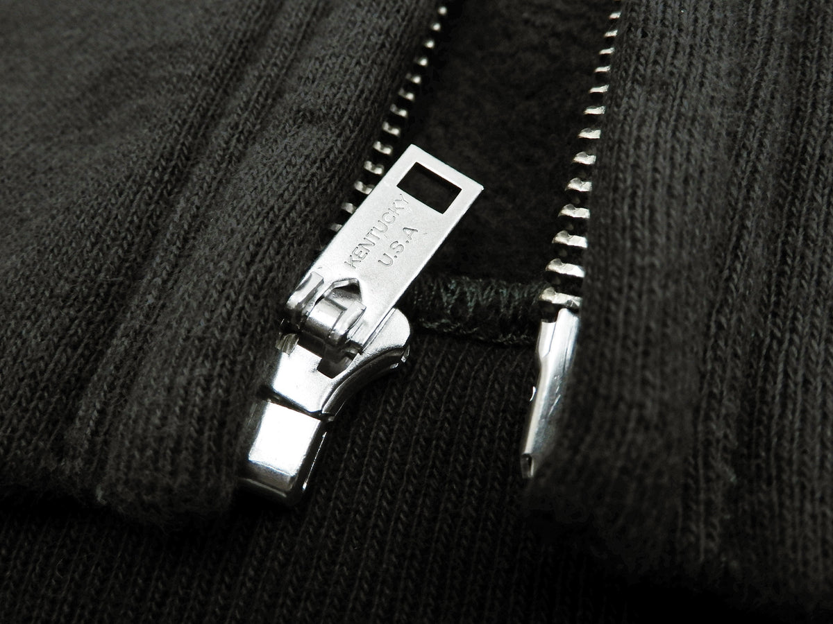 Buzz Rickson Hoodie Men's Plain Hoodie Zip Front Hooded Sweatshirt BR65623 Faded-Black