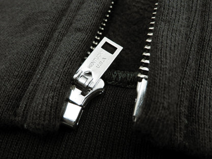 Buzz Rickson Hoodie Men's Plain Hoodie Zip Front Hooded Sweatshirt BR65623 Faded-Black