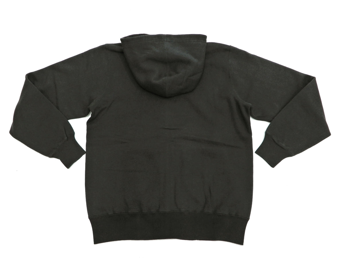 Buzz Rickson Hoodie Men's Plain Hoodie Zip Front Hooded Sweatshirt BR65623 Faded-Black