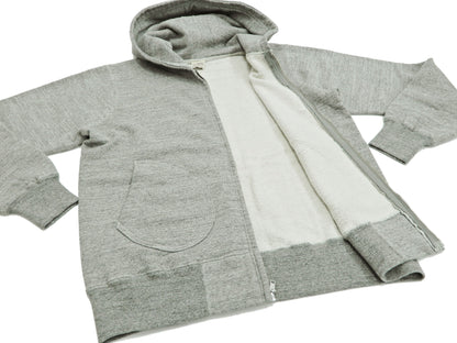 Buzz Rickson Hoodie Men's Plain Hoodie Zip Front Hooded Sweatshirt BR65623 Heather-Gray