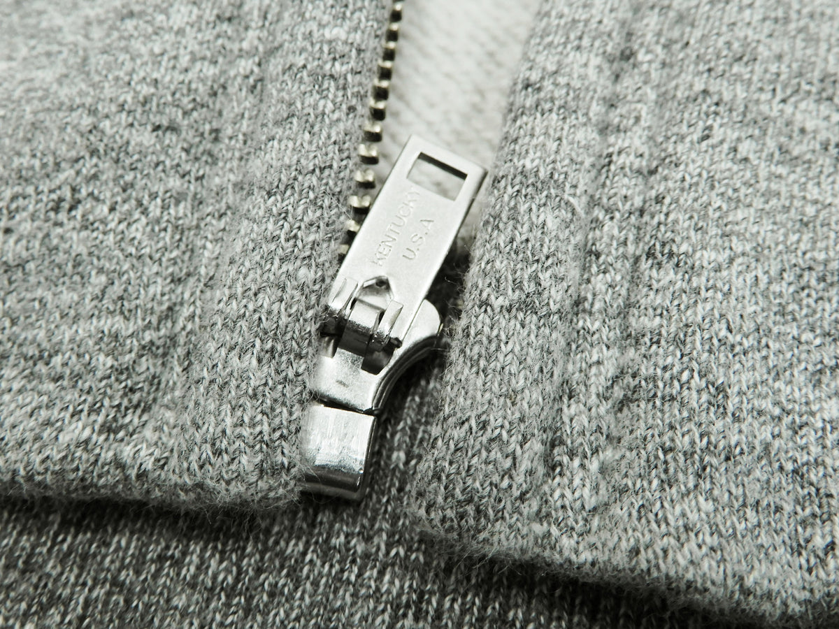 Buzz Rickson Hoodie Men's Plain Hoodie Zip Front Hooded Sweatshirt BR65623 Heather-Gray
