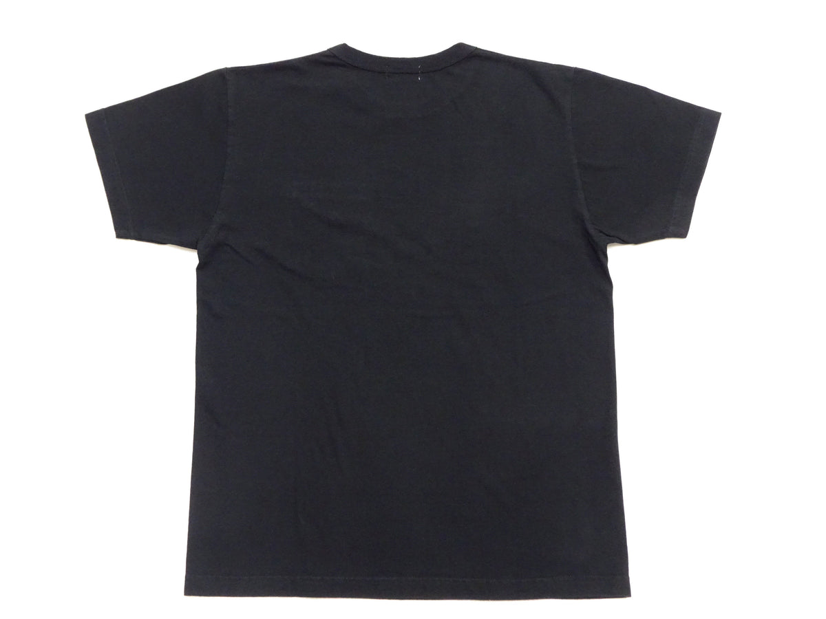 Buzz Rickson Men's Plain Short Sleeve Pocket T-Shirt, Made in USA, 6 oz. Ring-Spun Cotton Tubular-Knit Jersey Tee (BR78711 119 Black)